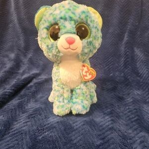 TY Beanie Boos - LEONA the Blue Leopard (GTy Plush Leopard Toy - Blue and Yellow